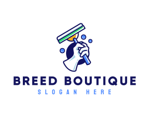 Cleaning Glove Squeegee logo design