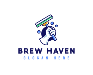 Cleaning Glove Squeegee logo design