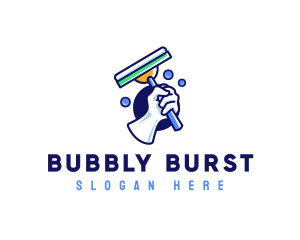 Cleaning Glove Squeegee logo design