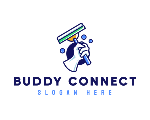 Cleaning Glove Squeegee logo design