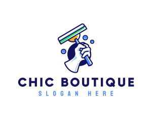 Cleaning Glove Squeegee logo design