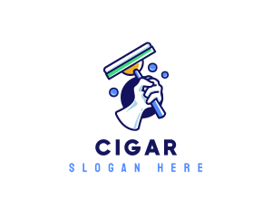 Cleaning Glove Squeegee logo design