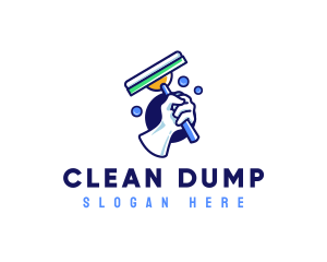 Cleaning Glove Squeegee logo design