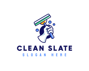 Cleaning Glove Squeegee logo design