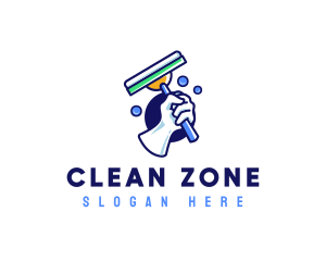 Cleaning Glove Squeegee logo design