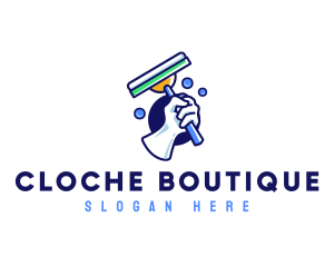 Cleaning Glove Squeegee logo design