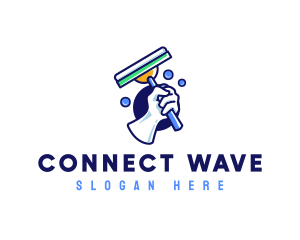 Cleaning Glove Squeegee logo design