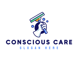 Cleaning Glove Squeegee logo design