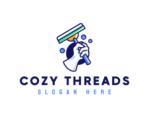 Cleaning Glove Squeegee logo design