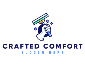 Cleaning Glove Squeegee logo design