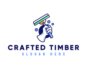 Cleaning Glove Squeegee logo design