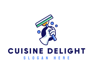 Cleaning Glove Squeegee logo design