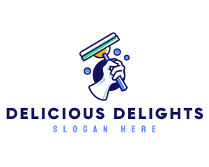 Cleaning Glove Squeegee logo design