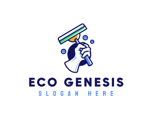 Cleaning Glove Squeegee logo design