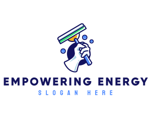 Cleaning Glove Squeegee logo design