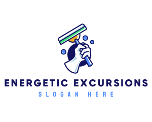 Cleaning Glove Squeegee logo design