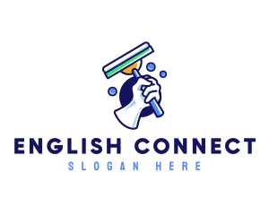 Cleaning Glove Squeegee logo design