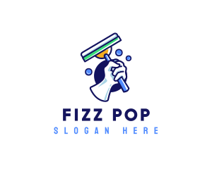 Cleaning Glove Squeegee logo design