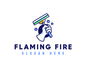 Cleaning Glove Squeegee logo design