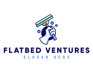 Cleaning Glove Squeegee logo design