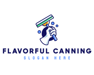 Cleaning Glove Squeegee logo design