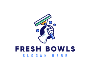 Cleaning Glove Squeegee logo design