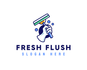 Cleaning Glove Squeegee logo design