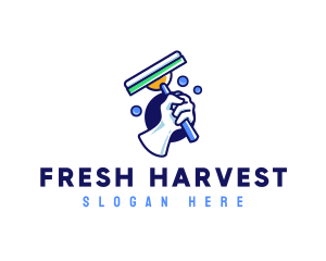 Cleaning Glove Squeegee logo design