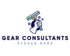 Cleaning Glove Squeegee logo design