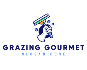 Cleaning Glove Squeegee logo design