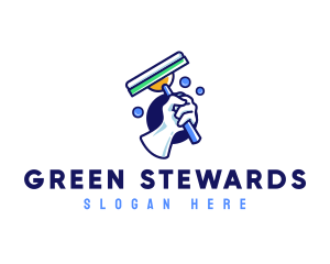 Cleaning Glove Squeegee logo design