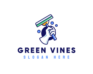 Cleaning Glove Squeegee logo design