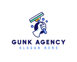 Cleaning Glove Squeegee logo design