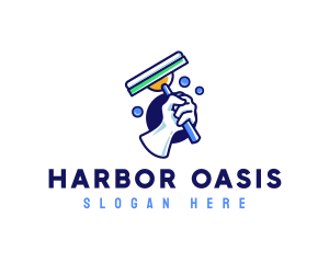 Cleaning Glove Squeegee logo design