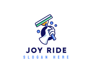 Cleaning Glove Squeegee logo design