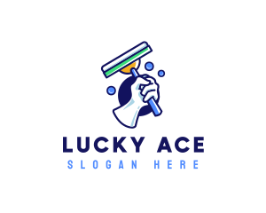 Cleaning Glove Squeegee logo design