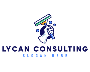 Cleaning Glove Squeegee logo design