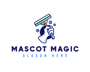 Cleaning Glove Squeegee logo design