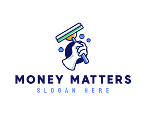 Cleaning Glove Squeegee logo design