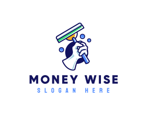 Cleaning Glove Squeegee logo design