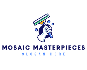 Cleaning Glove Squeegee logo design