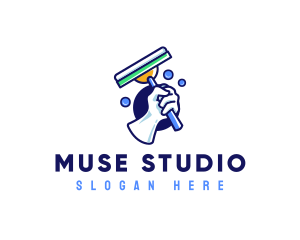 Cleaning Glove Squeegee logo design