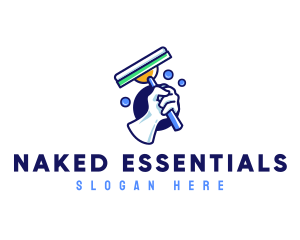 Cleaning Glove Squeegee logo design