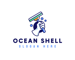 Cleaning Glove Squeegee logo design