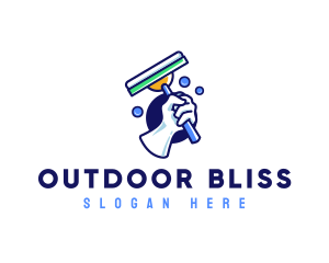 Cleaning Glove Squeegee logo design