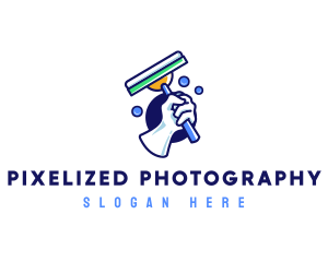 Cleaning Glove Squeegee logo design