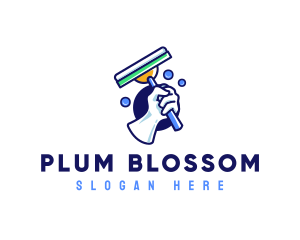 Cleaning Glove Squeegee logo design