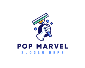 Cleaning Glove Squeegee logo design