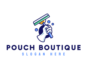 Cleaning Glove Squeegee logo design