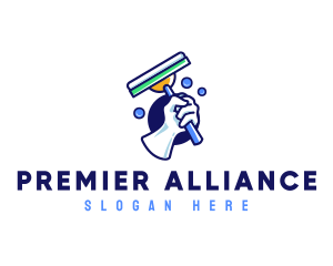 Cleaning Glove Squeegee logo design